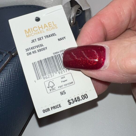 Michael Kors Jet Set Travel Navy Marine Blue with Silver Hardware - Picture 6 of 13